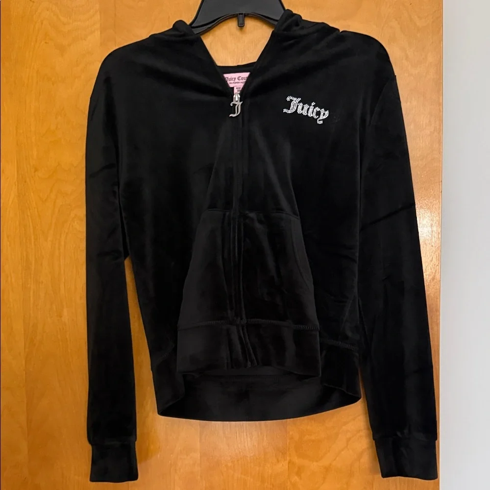 NWOT Juicy Couture Black Velour Set - pants - medium top - large - NEVER WORN - Picture 2 of 9